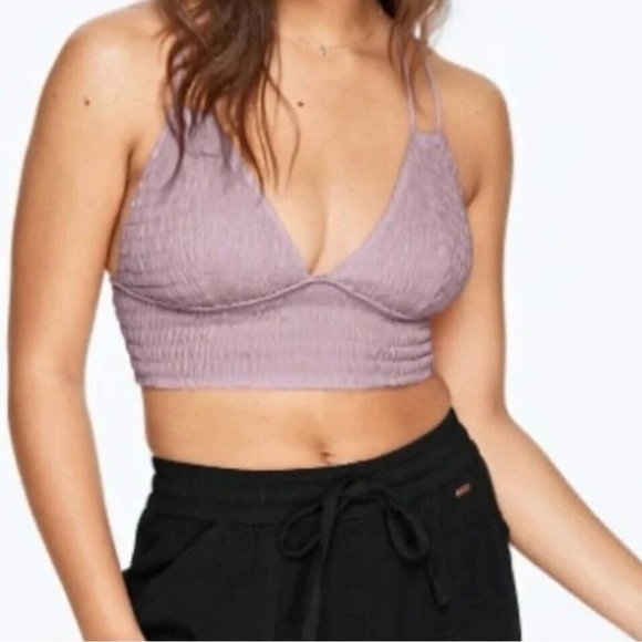 PINK by VICTORIA’S SECRET Deep Lilac Lavender Smocked Triangle Bralette S - Picture 3 of 8